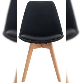 CLP 4er Set Esszimmerstuhl Linares Kunststoff I Stoff I Samt I Cord I Lederoptik I Lehnstuhl Mit Holzgestell