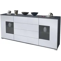 Vladon Sideboard, Weiß, Holzwerkstoff, 166.5x75.5x35 cm, Wohnzimmer, Kommoden &