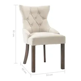 vidaXL Esszimmerstühle 2 Stk. Beige Stoff