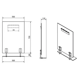 Sapho WEGA 50 x 80 cm Silber