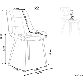 Beliani Esszimmerstuhl 2er Set MELROSE II