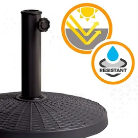 Aktive Schirmständer Aus Polyresin, Ø38-48 mm, - Black - 44.5 x 33 cm,