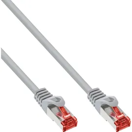 InLine Patchkabel, S/FTP (PiMf), Cat.6, halogenfrei, Kupfer, grau, 0,3m