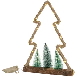ECD Germany LED Deko Jute-Weihnachtsbaum Tannenbaum Weihnachtsdeko Dekobaum Christbaum Timer