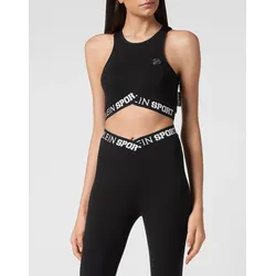 Lauftop PLEIN SPORT "Sport BH", Kinder, Gr. M, schwarz (02, schwarz), Obermaterial: 100% Polyester, Tops Sport-BH