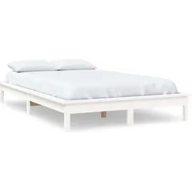 vidaXL Massivholzbett 180 x 200 cm Weiß