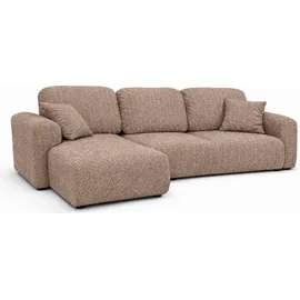 kaiser möbel Ecksofa mit Schlaffunktion und Bettkasten, Sofa L-Form Bingo L, Chenille-Stoff Artico, Beige, Links - Beige