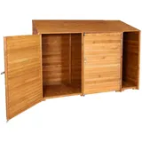 Geräteschuppen Hhg 577, Geräteschrank Gerätehaus, Holz Gebeizt Mvg-zertifiziert, 180x250x93cm Naturfarben