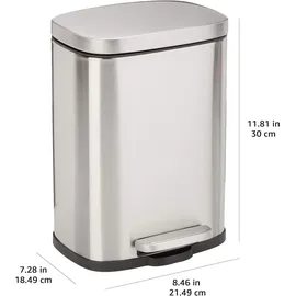 Amazon Basics Mini-Abfalleimer 5 l Silber