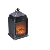 MARELIDA LED Kamin Laterne mit Feuereffekt - 6 warmweiße