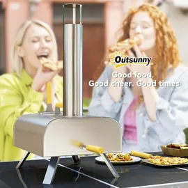 Outsunny Outdoor Pizzaofen silber