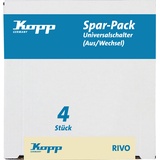 Kopp 581617059 Profi-Pack: 4 Universalschalter, rein-weiß, Vorteilspack mit 4 Stck, Vorteilspack mit 4 Stck.