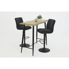 Hela Tische, 2er Set Barhocker Leni -Bezug Cord Anthrazit -360° drehbar, höhenverstellbar- Komfortsitz Federkorb Schwarz - ... - Schwarz