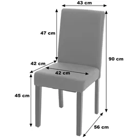 Mendler 2er-Set Esszimmerstuhl Stuhl Küchenstuhl Littau ~ Kunstleder, schwarz matt, dunkle Beine