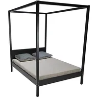 le quai des affaires Weber Industries Himmelbett, Schwarz/ Holzwerkstoff, 140x190 cm, Schlafzimmer, Betten