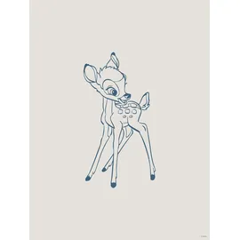 KOMAR Disney Poster, Bambi Grau und Blau 30 cm x 40 cm 612828