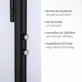 just light. LED-Stehlampe Hans Alu, Eisen, Stahl & Metall
