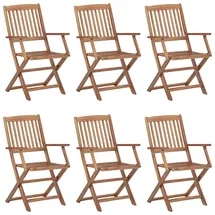 vidaXL Klappbare Gartenstühle 6 Stk. Massivholz Akazie