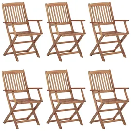 vidaXL Klappbare Gartenstühle 6 Stk. Massivholz Akazie