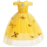 Lito Angels Prinzessin Belle Kleid für Kleinkind Mädchen, Die Schöne und das Biest Kostüm Verkleidung, Größe 18-24 Monate 92, Gelbes