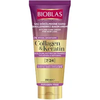 BIOBLAS CollagenKeratin Styling Pflegecreme gegen Haarausfall dünnes Haar 250