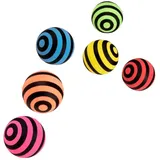 Boland 30832 - Gummiball-Set Streifen, 6 gestreifte Gummibälle, Größe je Ball 3 cm, Flummi, Geschenk, Give-Away, Spielzeug, Pinata-Füllung, Wundertüte