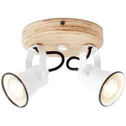 Brilliant Deckenstrahler Seed weiß Holz GU10 max. 5W ohne Leuchtmittel schwenkba...