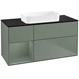 Villeroy & Boch Finion Waschtischunterschrank G702GMGM 120x60,3x50,1cm, Regal rechts Olive Matt Lacquer, Olive Matt Lacquer