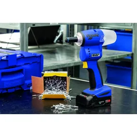 GESIPA Blindniettechnik GmbH Gesipa Akku-Blindnietsetzgerät Birdie mit 2x Akku 2,0 Ah und 1x Ladegerät im Karton