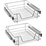 UISEBRT 2X Küchenschublade Teleskopschublade 50cm - Küchenschrank Schrankauszug Schlafzimmerschränke Korbauszug Vollauszug (50cm)
