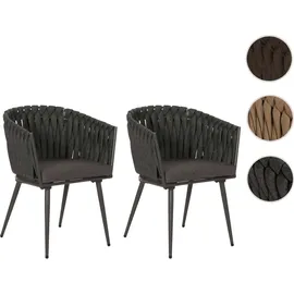 Mendler HWC-N38 Aluminium-Gartenstuhl 61 x 61 x 82 cm anthrazit 2 St.
