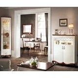 JVmoebel Wohnzimmer-Set Komplett Sideboard Luxuriöses Eckvitrine Stilvoller Vorratsschrank, (2-St., 2tlg Wohnzimmer Set (Sideboard + Eckvitrine), Made in Europa weiß