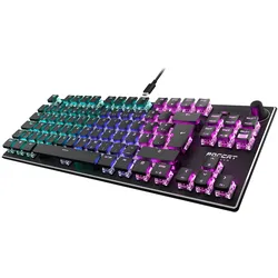 Roccat Vulcan TKL AIMO Gaming Tastatur Kompakte mechanische RGB-Gaming-Tastatur mit Red Switches und DE Layout