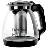 Nordic Schiller Teekanne Premium Teekanne Glas, Hitzebeständig Glaskanne mit Siebeinsatz, 1.7 l, Hitzebeständig Glaskanne mit Deckel, geeignet für Spülmaschine 1.7 l