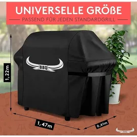 Amandi Grillabdeckung 122 x 61 x 147 cm Oxford-Gewebe schwarz
