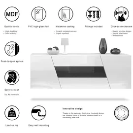 Vladon Houston Büroschrank 178 x 57,5 x 38,5 cm braun