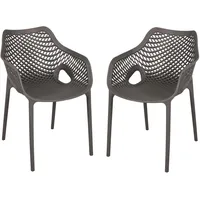 Garden Pleasure LAURIA Stapelstuhl 53 x 60 x 80 cm grau 2 St.