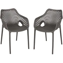 Garden Pleasure LAURIA Stapelstuhl 53 x 60 x 80 cm grau 2 St.