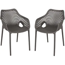 Garden Pleasure LAURIA Stapelstuhl 53 x 60 x 80 cm grau 2 St.