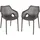 Garden Pleasure LAURIA Stapelstuhl 53 x 60 x 80 cm grau 2 St.