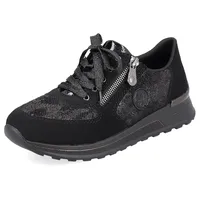 Rieker Damen N1411 Sneaker, Schwarz, 41 EU X-Weit - 41 EU X-Weit