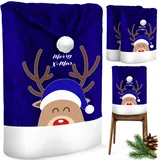 Kesser KESSER® Premium Weihnachtsstuhlüberzug Set Stuhlhussen für Weihnachten Nikolausmütze Stuhlbezug Husse Weihnachtsdeko für Stühle Überzieher - Stuhlabdeckung im weihnachtlichen Design