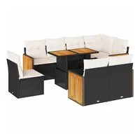 vidaXL Garten-Lounge-Set 9-tlg. schwarz