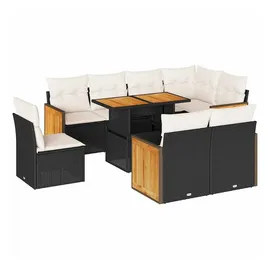 vidaXL Garten-Lounge-Set 9-tlg. schwarz