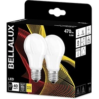 Bellalux LED-Lampe, Sockel E27, Warmweiß (2700K), Matt, Birnenform, Ersatz für herkömmliche 40W-Glühbirne, Doppel-Pack