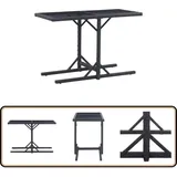 Gartentisch Schwarz 110×53×72 cm Glas und Poly Rattan - Gartentisch - Esstisch - Terrassenmöbel - Outdoor Möbel - Polyrattan Tisch