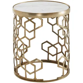 KADIMA DESIGN Beistelltisch Weiß Marmor 46 x 46 x 55 cm