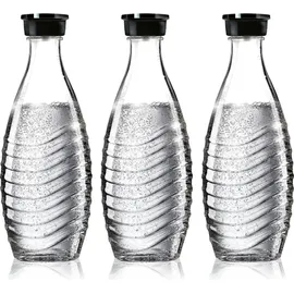 Sodastream Crystal 3.0 schwarz + 1 Glaskaraffe + Zylinder