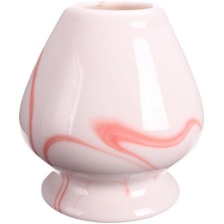 Goodwei Teeschale Chasentate – Halter für Matchabesen (Pink Marmor), Keramik, Handgefertigt weiß
