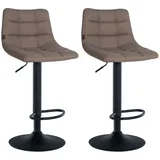 CLP 2er Set Barhocker Jerry Stoff I Höhenverstellbarer Barstuhl I 360° Drehstuhl Mit Rückenlehne I Hocker Mit Fußablage